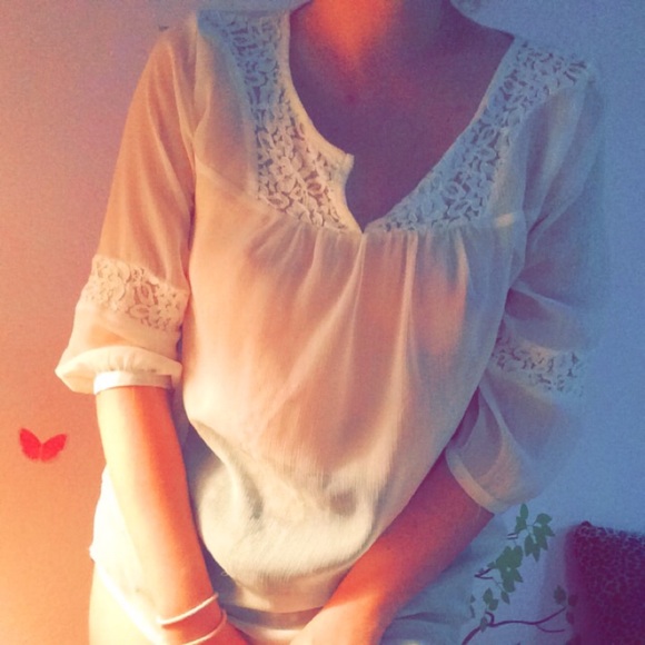 White Sheer Blouse - Picture 4 of 5